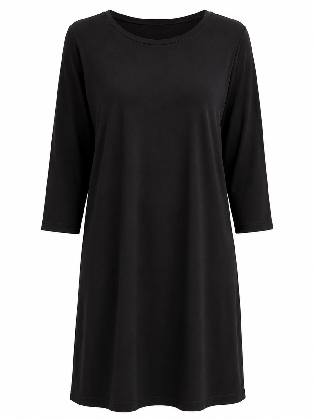 Eith Black 3/4 Sleeve T-Shirt Dress | Minimalist